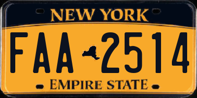 NY license plate FAA2514