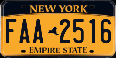 NY license plate FAA2516