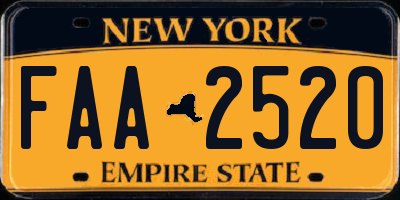 NY license plate FAA2520