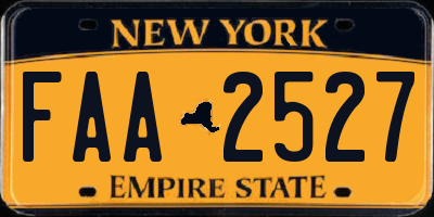 NY license plate FAA2527