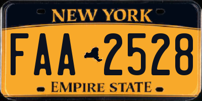 NY license plate FAA2528