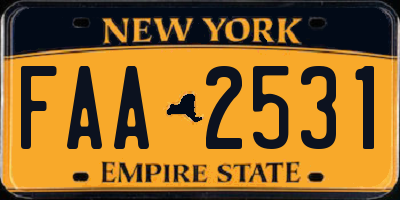 NY license plate FAA2531