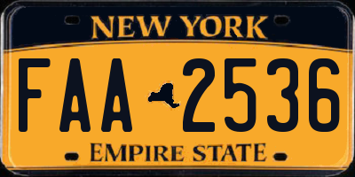NY license plate FAA2536