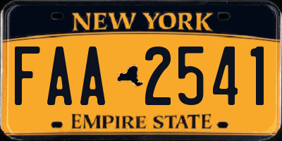 NY license plate FAA2541