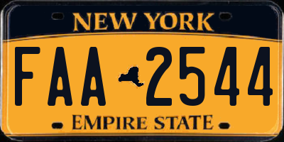 NY license plate FAA2544