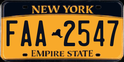 NY license plate FAA2547