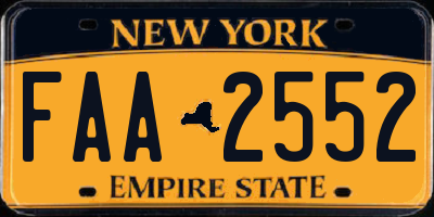 NY license plate FAA2552