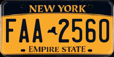 NY license plate FAA2560