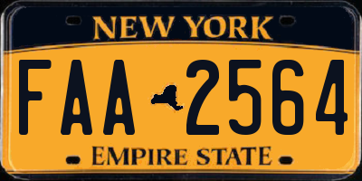 NY license plate FAA2564