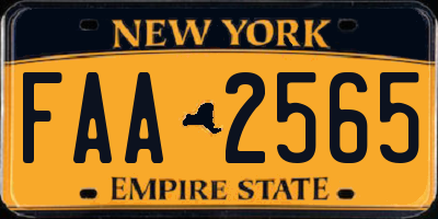 NY license plate FAA2565