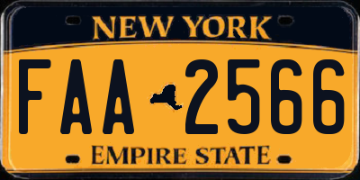 NY license plate FAA2566