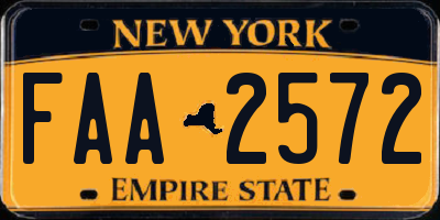 NY license plate FAA2572