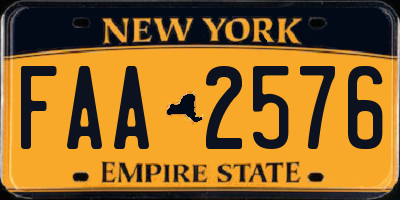 NY license plate FAA2576