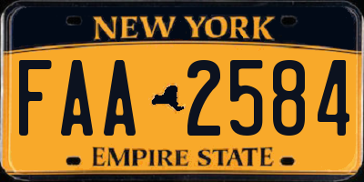 NY license plate FAA2584