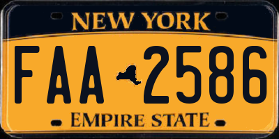 NY license plate FAA2586