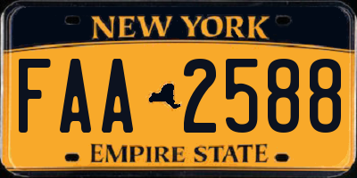 NY license plate FAA2588