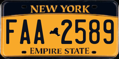 NY license plate FAA2589