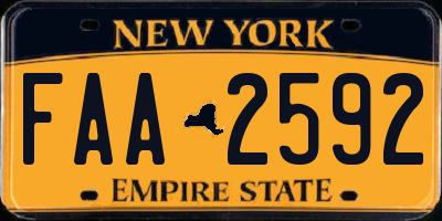 NY license plate FAA2592