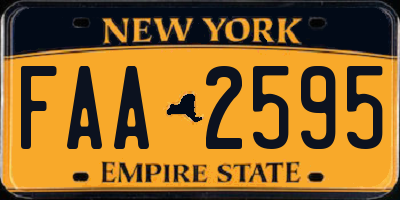 NY license plate FAA2595