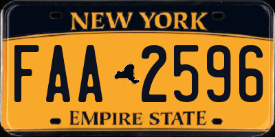 NY license plate FAA2596