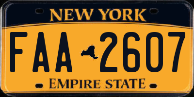 NY license plate FAA2607