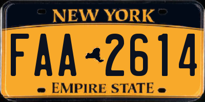 NY license plate FAA2614