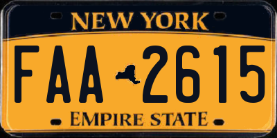 NY license plate FAA2615