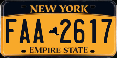 NY license plate FAA2617