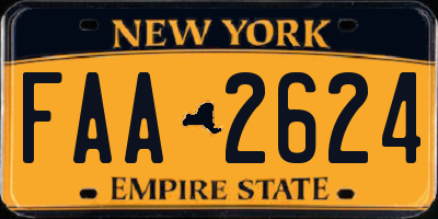 NY license plate FAA2624