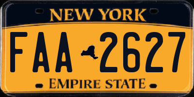 NY license plate FAA2627