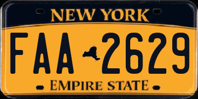 NY license plate FAA2629