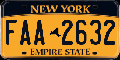 NY license plate FAA2632