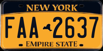 NY license plate FAA2637