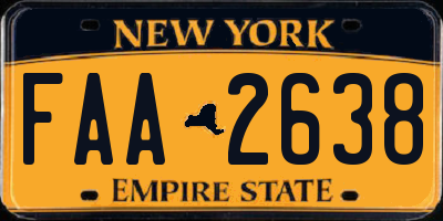 NY license plate FAA2638