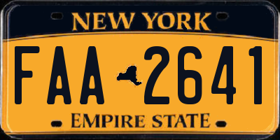 NY license plate FAA2641