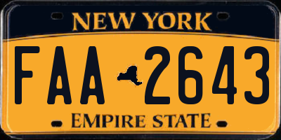 NY license plate FAA2643