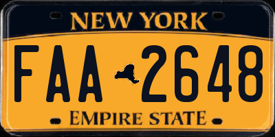 NY license plate FAA2648