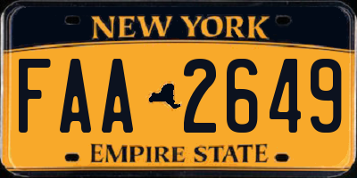 NY license plate FAA2649