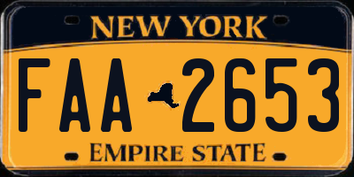 NY license plate FAA2653