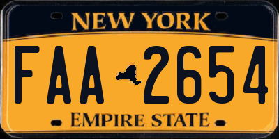 NY license plate FAA2654