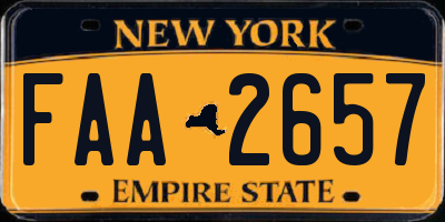 NY license plate FAA2657