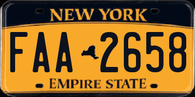 NY license plate FAA2658