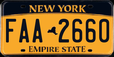 NY license plate FAA2660