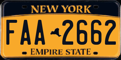 NY license plate FAA2662