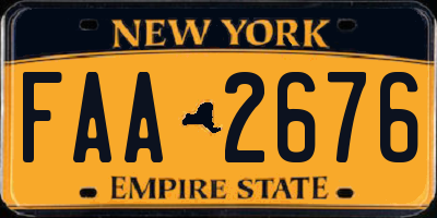 NY license plate FAA2676