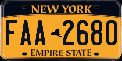 NY license plate FAA2680