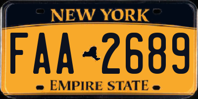 NY license plate FAA2689