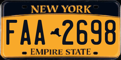 NY license plate FAA2698