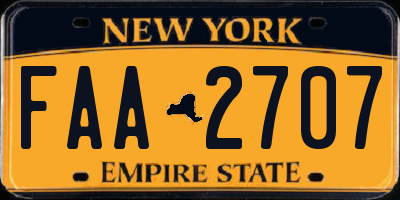 NY license plate FAA2707