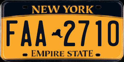 NY license plate FAA2710